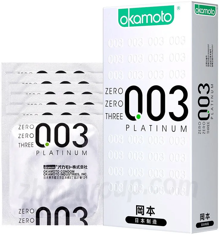 Упаковка и характеристики Ультратонких презервативов Okamoto platinum